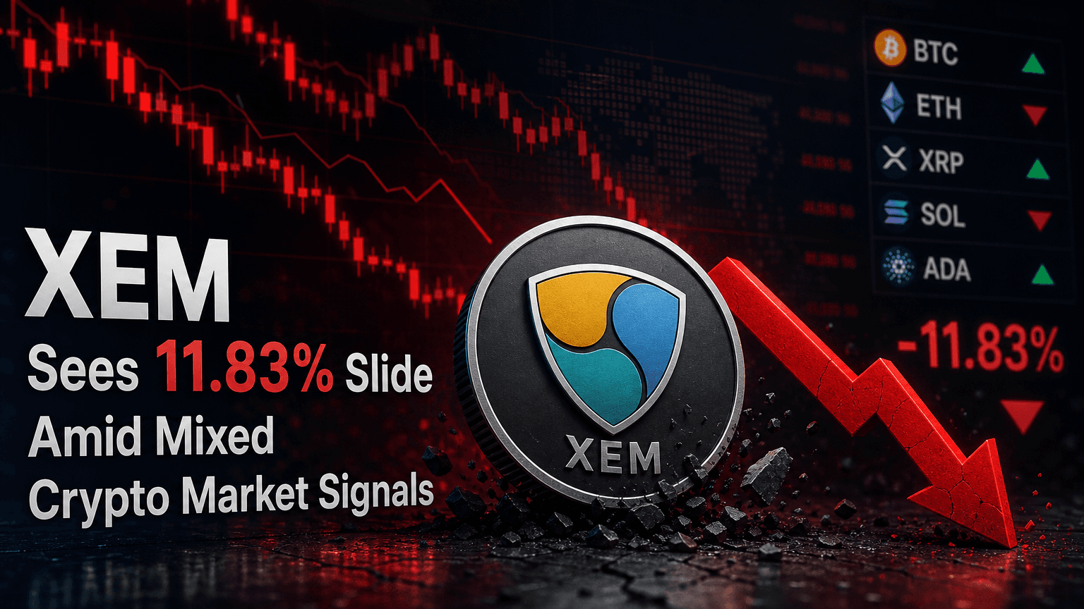 xem-experiences-11-83-decline-amid-mixed-crypto-market-signals
